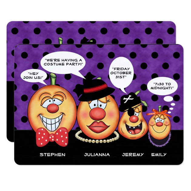 Speech Bubble Pumpkin Family | Halloween Party Invitation