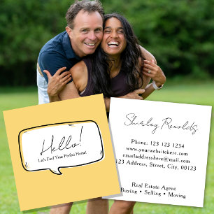 Speech Bubble Real Estate Business Card Modern
