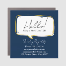 Speech Bubble Real Estate Business navy & gold