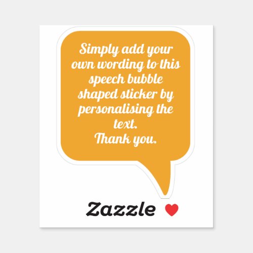 Speech_Bubble Shape with Your Text Sticker