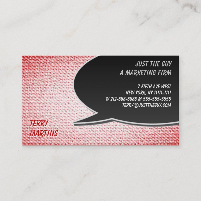 Speech Bubble Texture Style Business Card (Front)