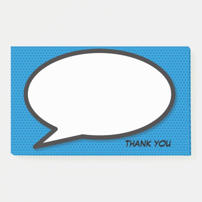 Speech Bubble Thank You Fun Retro Comic Book Post-it Notes (Front)