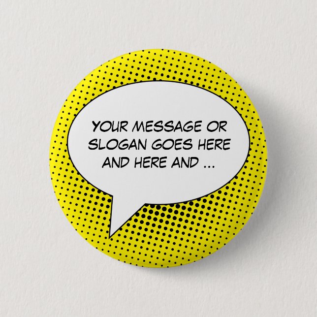 Speech Bubble Your Message Template Button (Front)