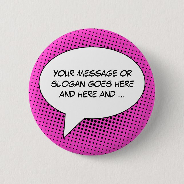 Speech Bubble Your Message Template Button (Front)