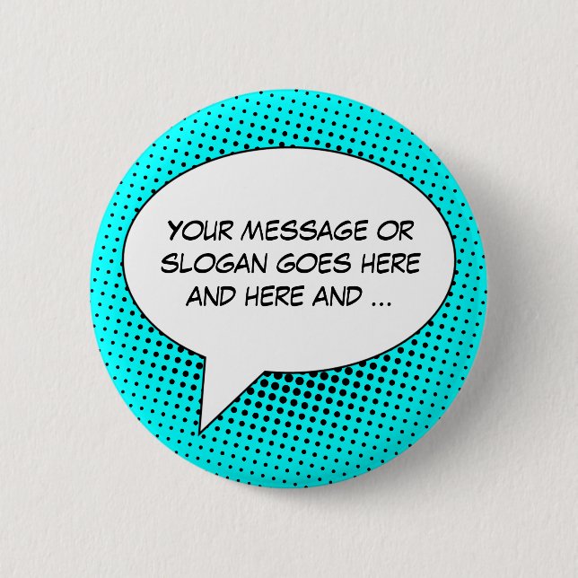 Speech Bubble Your Message Template Button (Front)