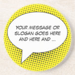 Speech Bubble Your Message Template Coaster at Zazzle