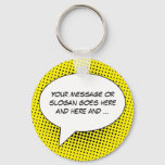 Speech Bubble Your Message Template Keychain at Zazzle