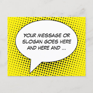 Speech Bubble Your Message Template Postcard