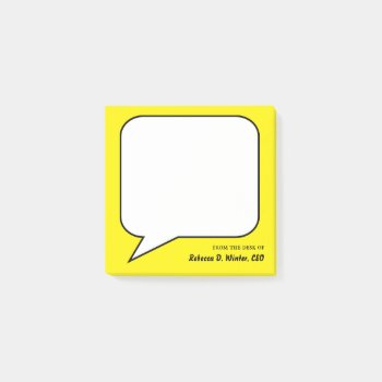 Speech Bubble Your Name Template Post-it Notes by stuffyoumake at Zazzle