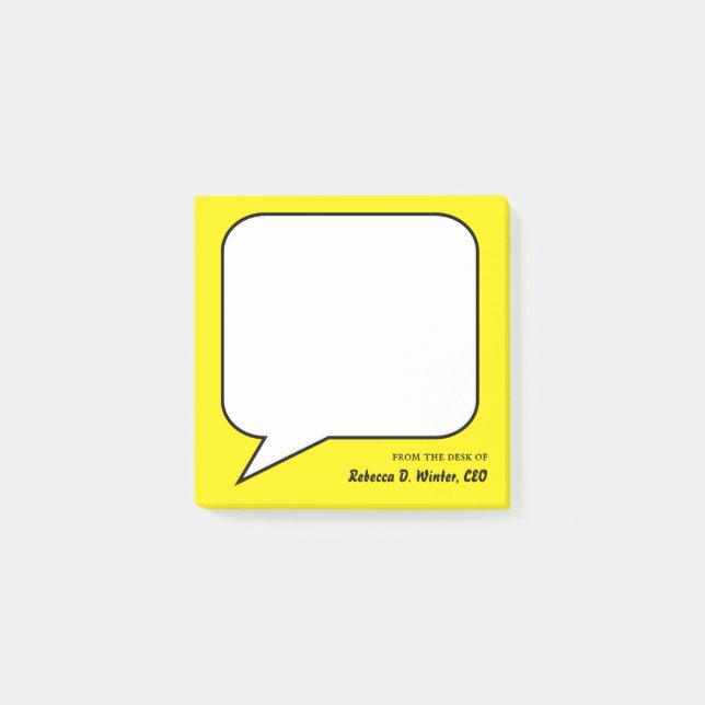 Speech Bubble Your Name Template Post-it Notes (Front)