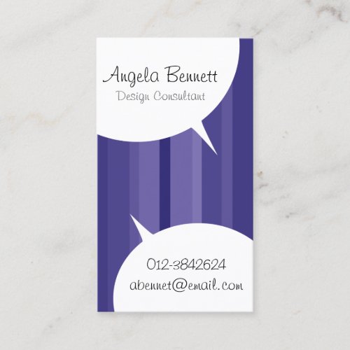 Speech Bubbles Violet Business Card