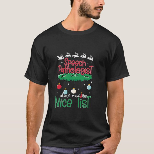 Speech Langauge Pathologist Santa Therapist Christ T-Shirt (Front)