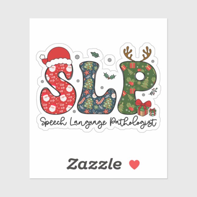 Speech Language Pathologist Christmas SLP Xmas Sticker (Sheet)