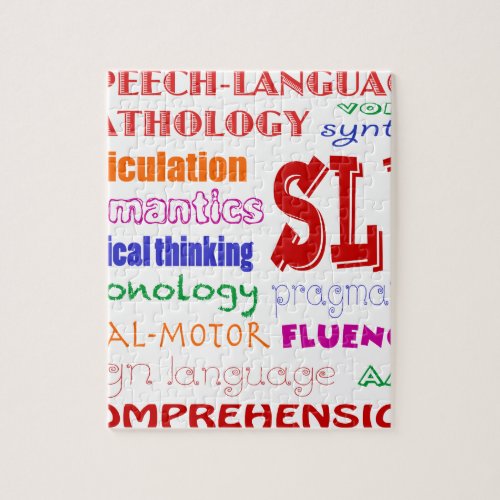 Speech Language Pathologist Colorful Fun Font Jigsaw Puzzle