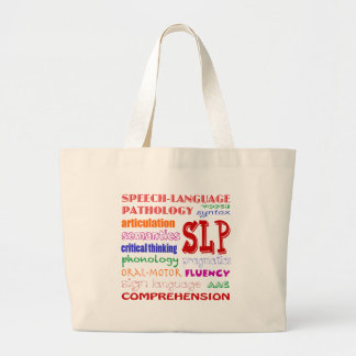 Speech Language Pathologist Colorful Fun Font Large Tote Bag