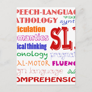 Speech Language Pathologist Colorful Fun Font Postcard