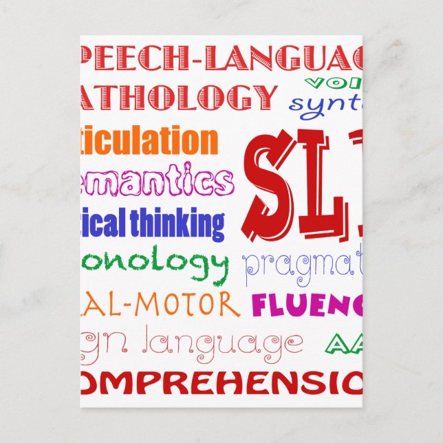Speech Language Pathologist Colorful Fun Font Postcard (Front)