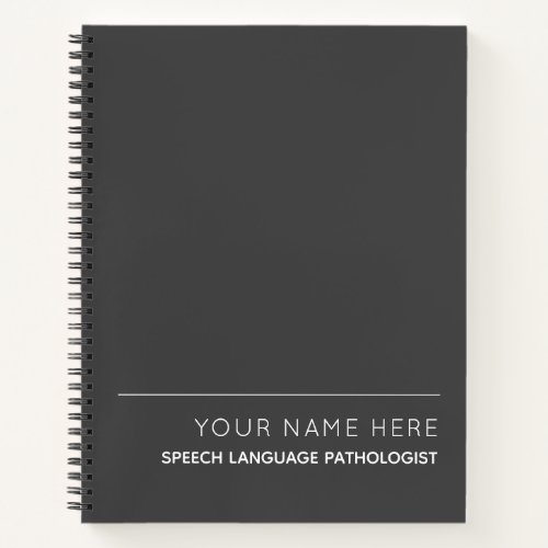 Speech Language Pathologist Custom Spiral Notebook