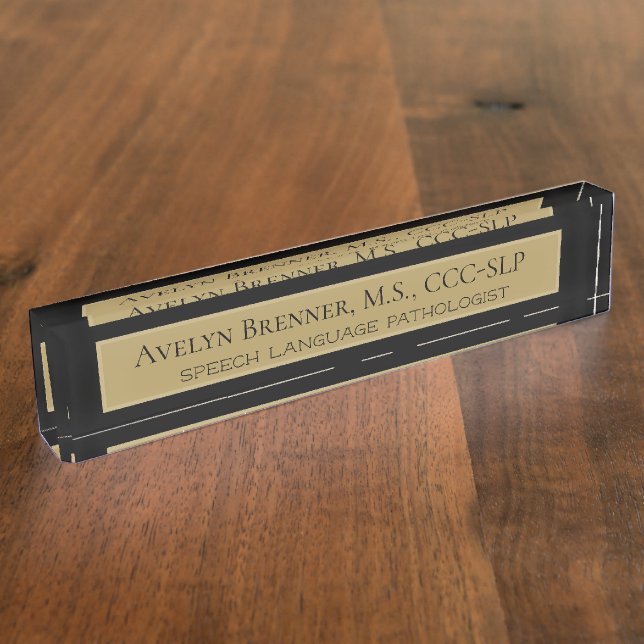 Speech language pathologist desk name plate (Side)