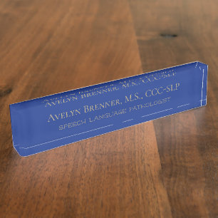 Speech language pathologist desk name plate