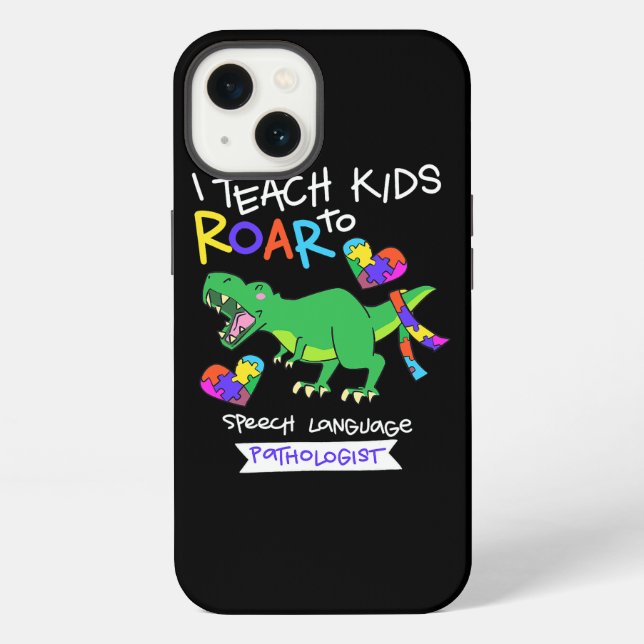Speech Language Pathologist Dinosaur TRex Roar II Iphone Case (Back)