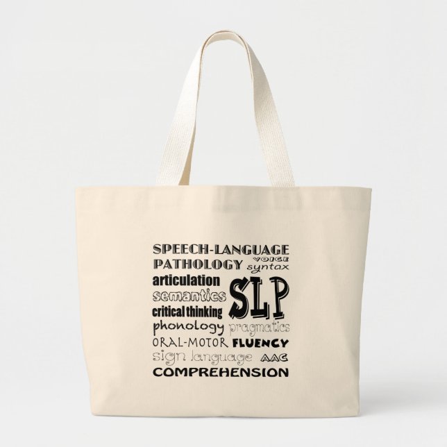 Speech Language Pathologist Large Tote Bag (Front)