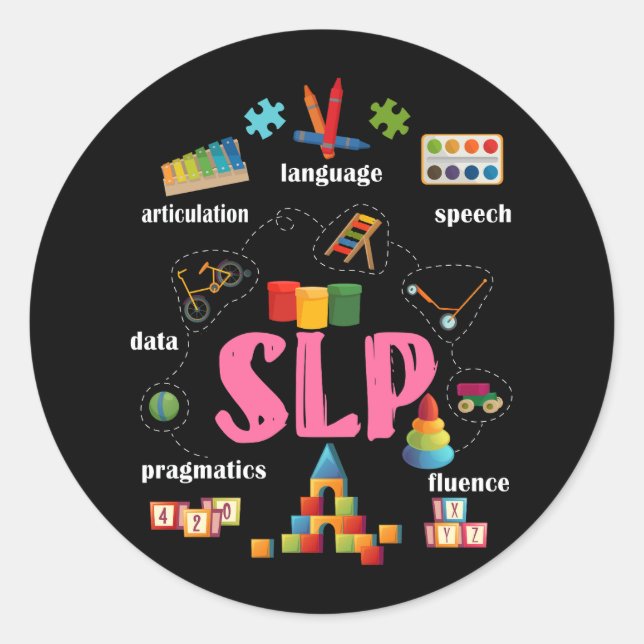 Speech Language Pathologist Pediatric Scope of Pra Classic Round Sticker (Front)