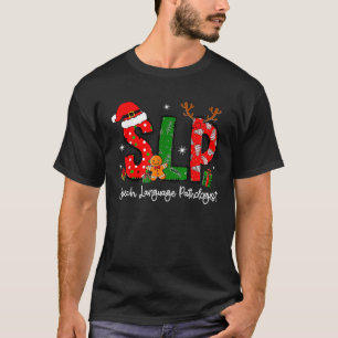 Speech Language Pathologist Reindeer Santa Hat SLP T-Shirt