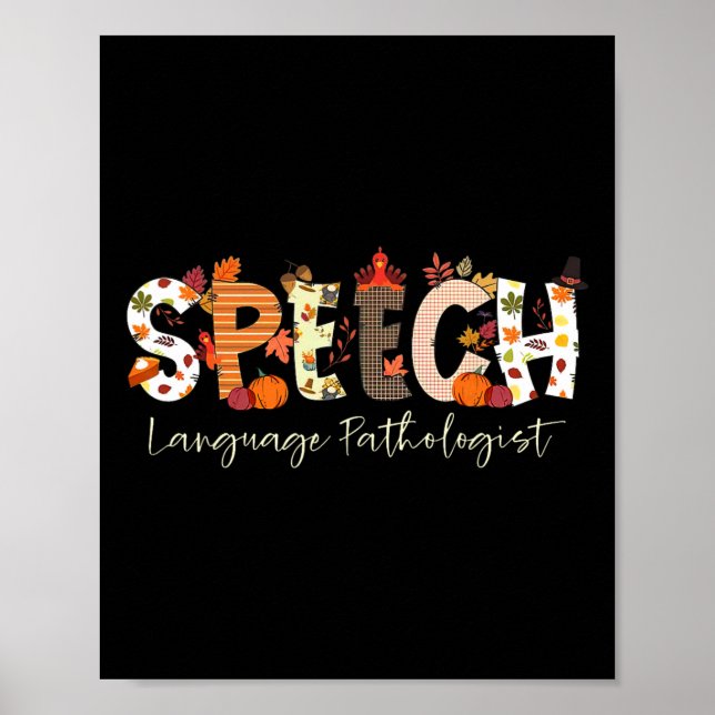 Speech Language Pathologist Slp Pumpkin Fall Thank Poster (Front)