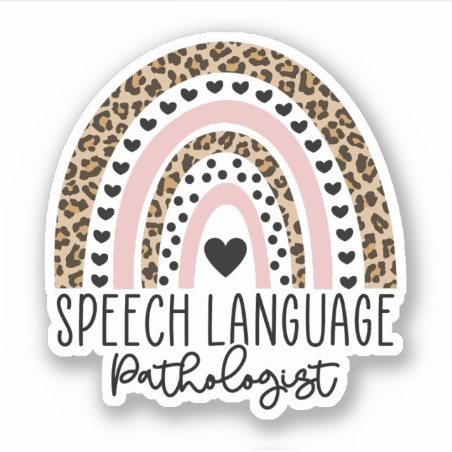 Speech Language Pathologist SLP Rainbow Sticker (Front)