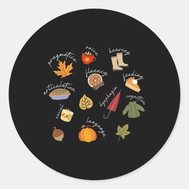 Speech Language Pathologist Speech Therapy SLP Fal Classic Round Sticker (Front)