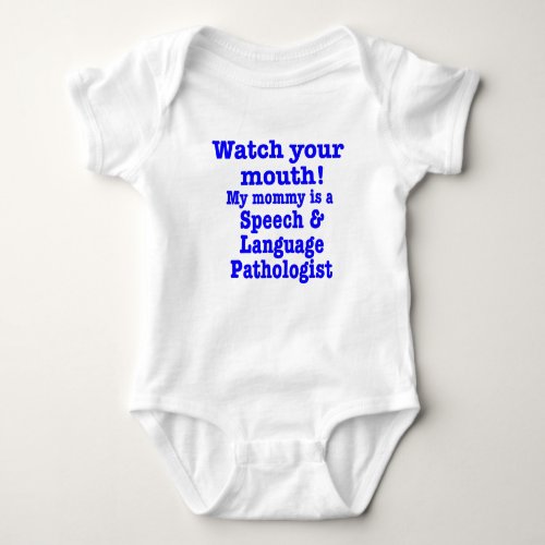 Speech language pathologist therapist baby baby bodysuit