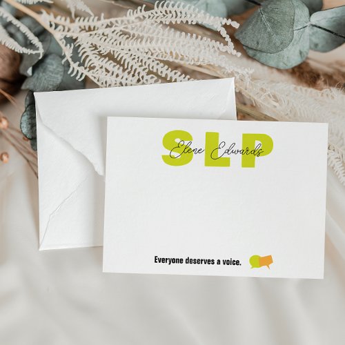 Speech Language Pathologist Therapist  Note Card