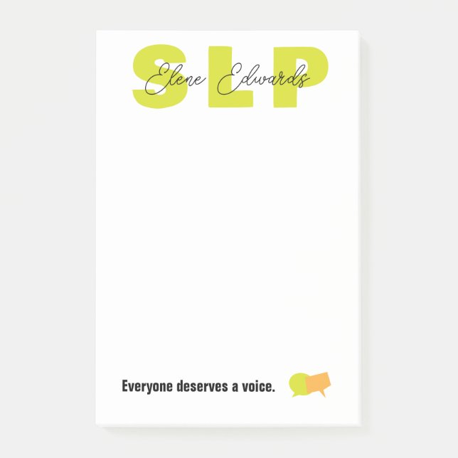 Speech Language Pathologist Therapist  Post-it Notes (Front)