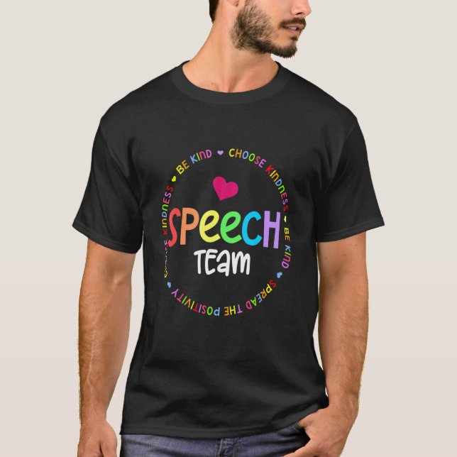 Speech Language Pathologist Therapy SLP Squad Spee T-Shirt (Front)