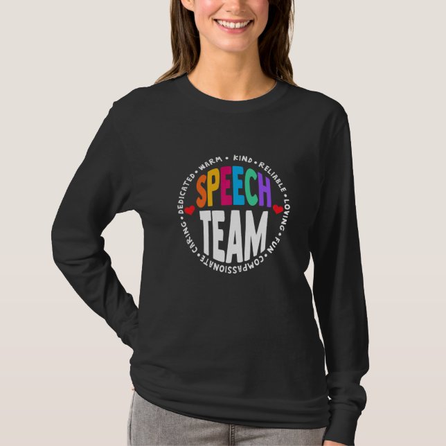 Speech Language Pathologist Therapy SLP Squad Spee T-Shirt (Front)