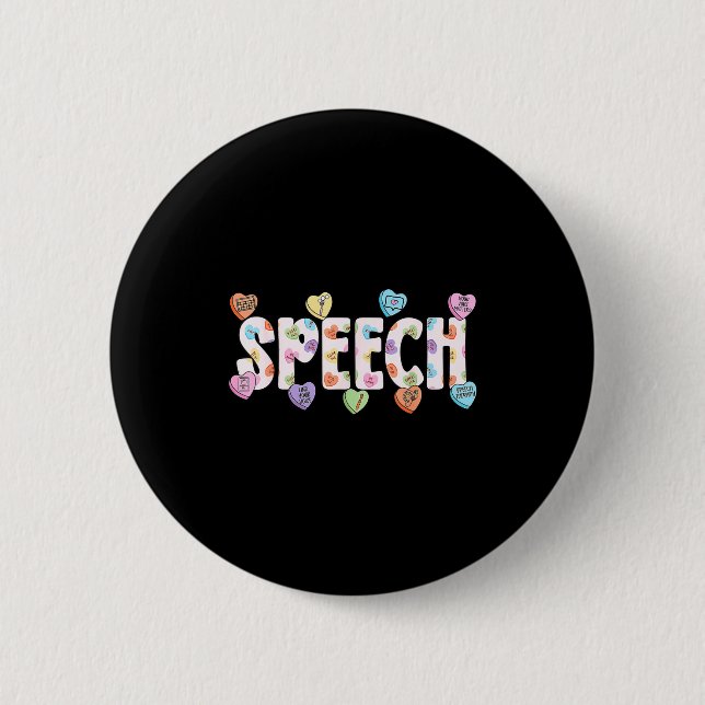 Speech language pathologist valentines day slp button (Front)