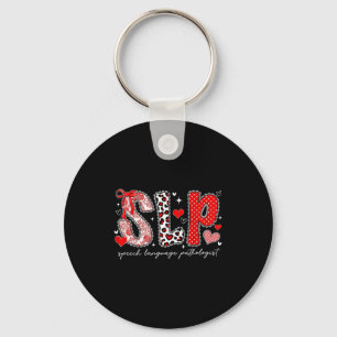 Speech language pathologist valentines day slp keychain