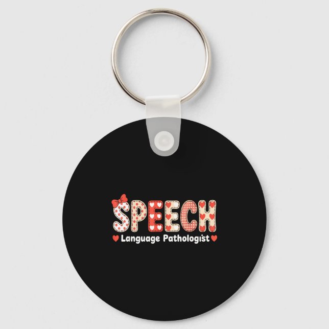 Speech Language Pathologist Valentines Day Slp The Keychain (Front)