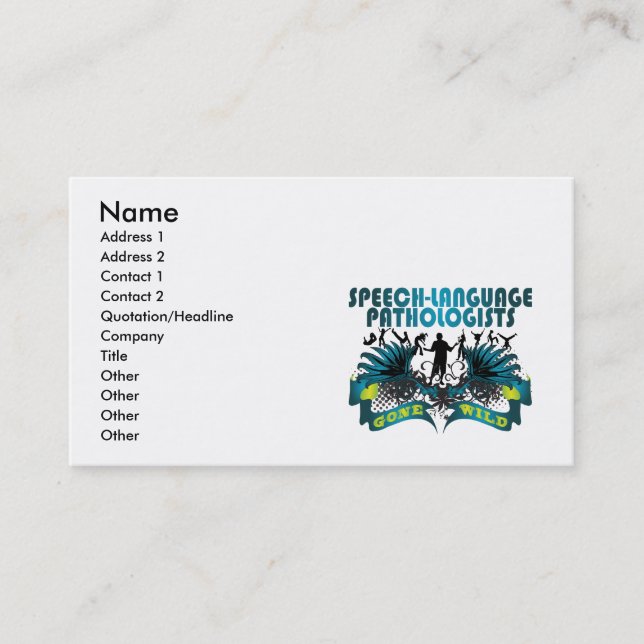 Speech-Language Pathologists Gone Wild Business Card (Front)