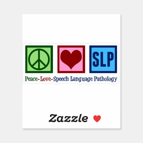 Speech Language Pathology Peace Love SLP Sticker