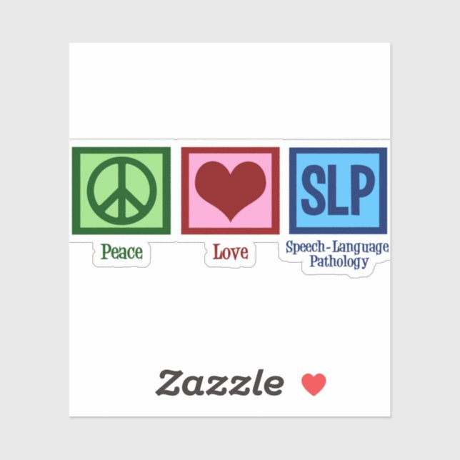 Speech Language Pathology Peace Love SLP Sticker (Sheet)