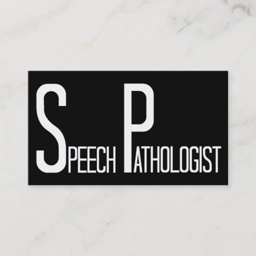 Customizable Speech Pathologist Black and White Business Card