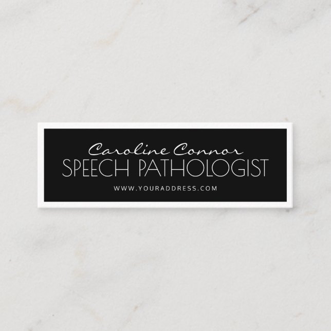 Speech Pathologist Black & White Bordered Card (Front)