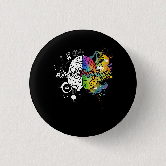 Speech Pathologist Brain Language Speech Therapy S Button (Front)