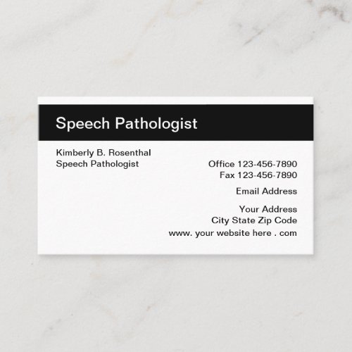 Speech Pathologist Business Card