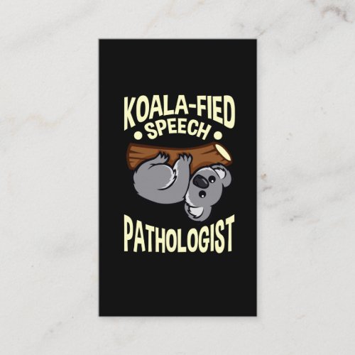 Speech Pathologist Cute Koala Language Teacher Business Card