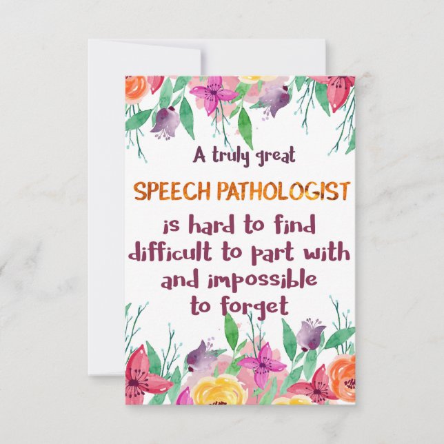 Speech Pathologist Gift School Language Therapist (Front)