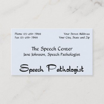 Speech Pathologist Therapist Business Card by Business_Creations at Zazzle