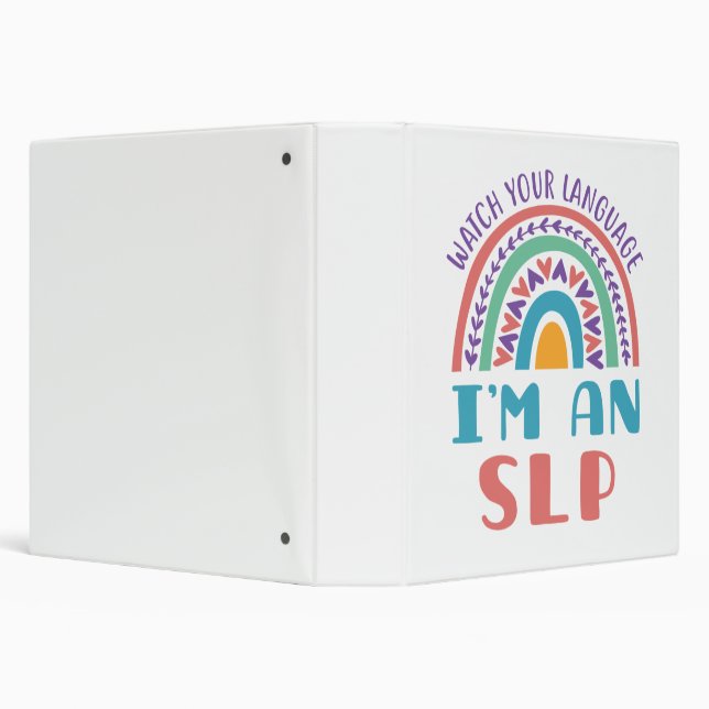 Speech Pathologist Watch Your Language I'm an SLP 3 Ring Binder (Background)